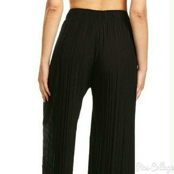 Black Pleated Palazzo Pants - Picture 5 of 6
